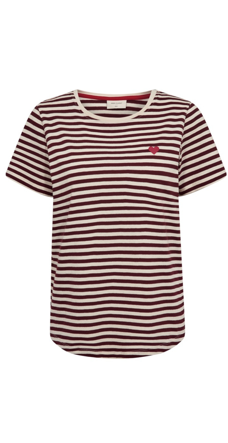 Mian bluse med striber moonbeam w. port royale Freequent