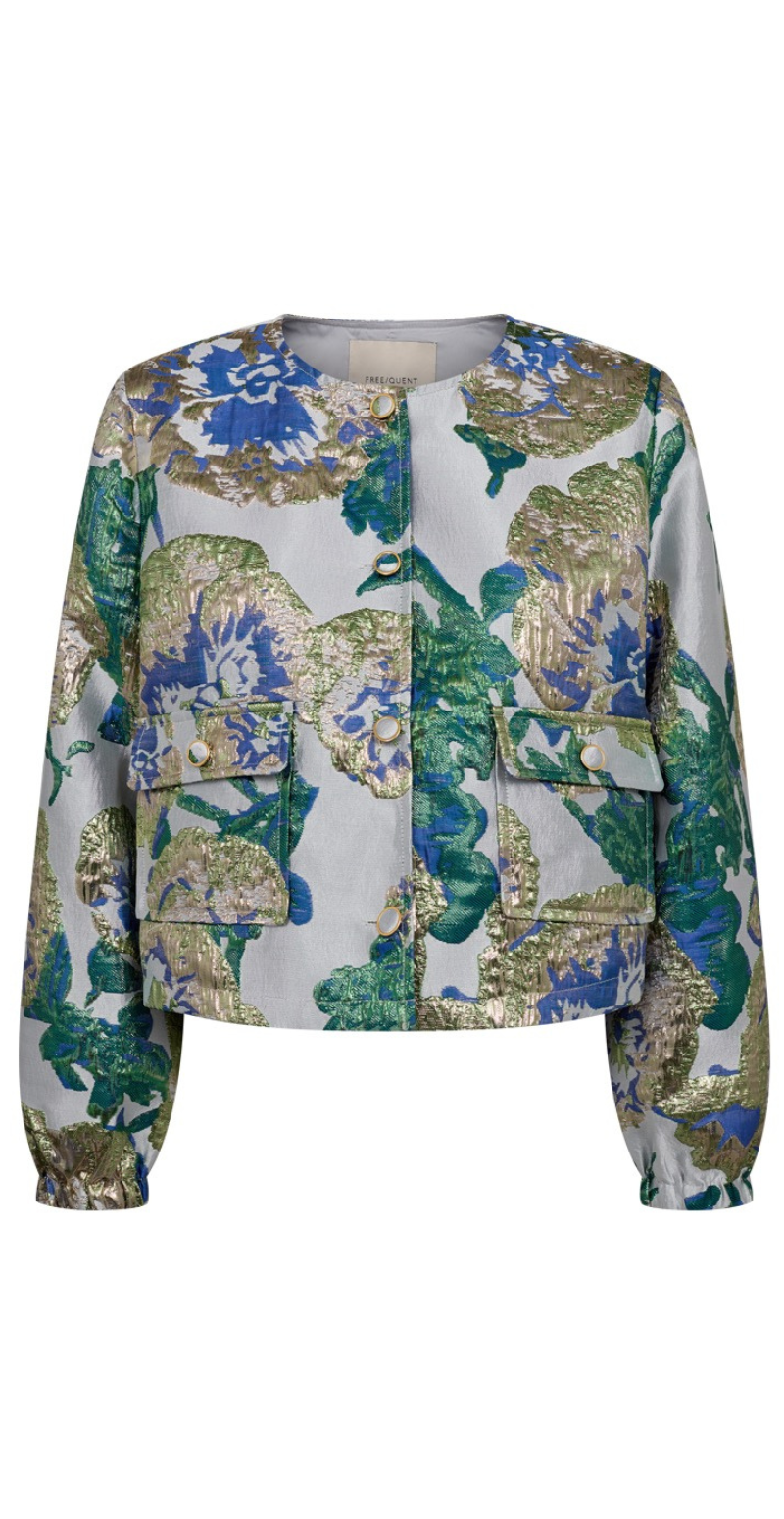 Fay jakke med gulddetaljer zen blue w. ultramarine Freequent