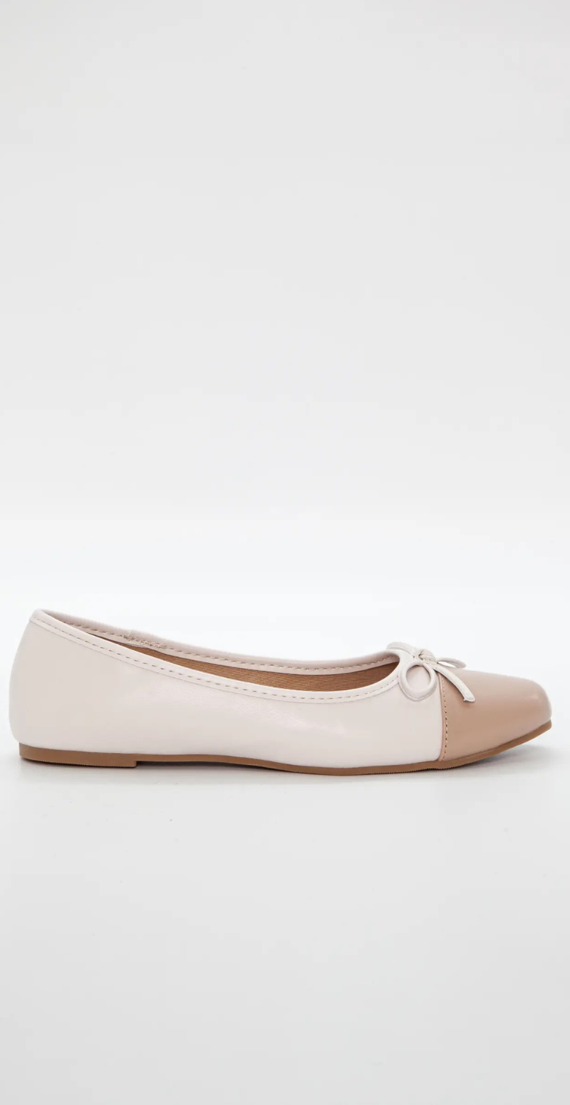 Ballerina med sløjfe beige Duffy