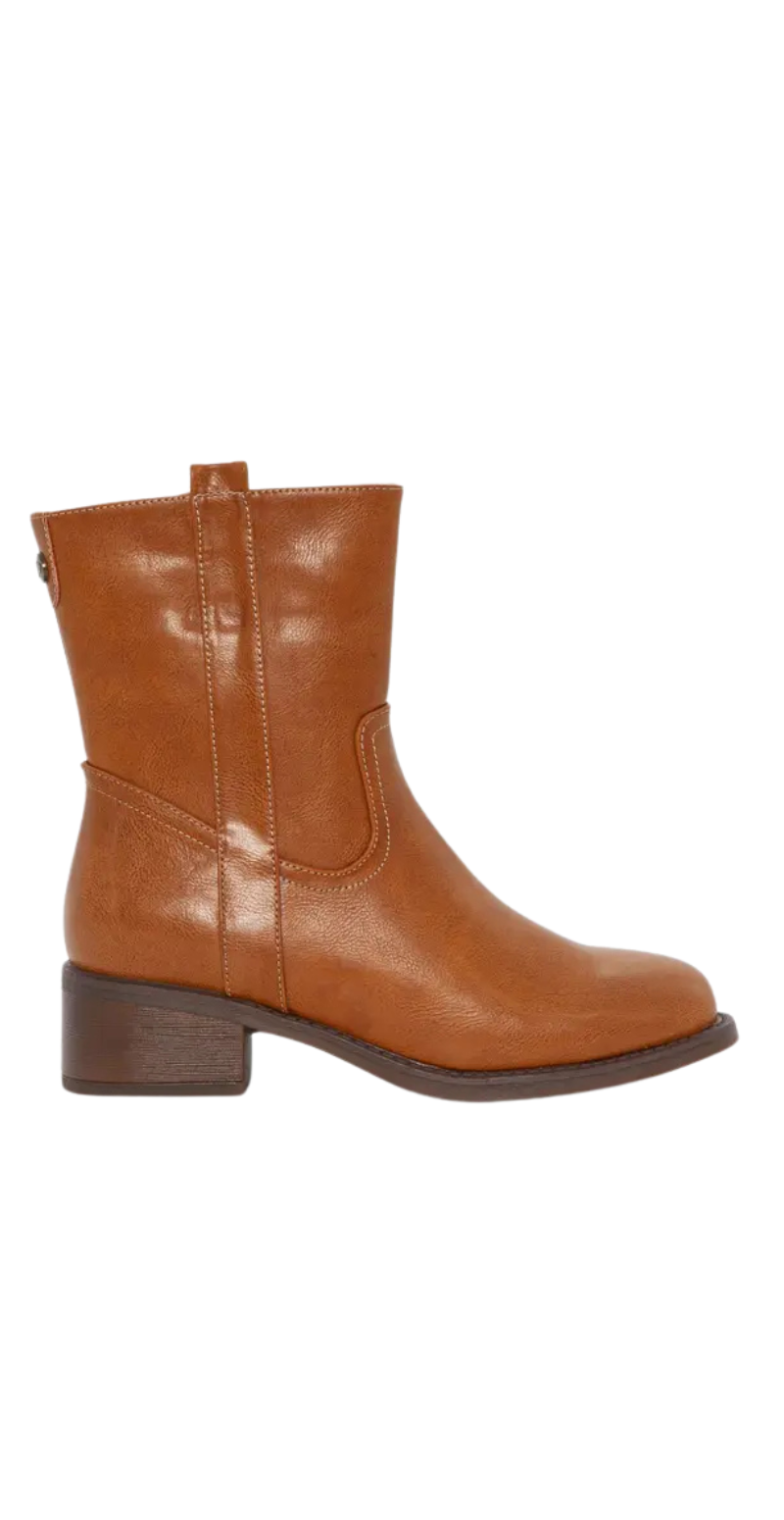 Støvle i vegansk læder beige