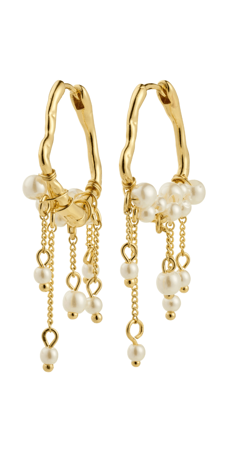 Jasper øreringe guldbelagt