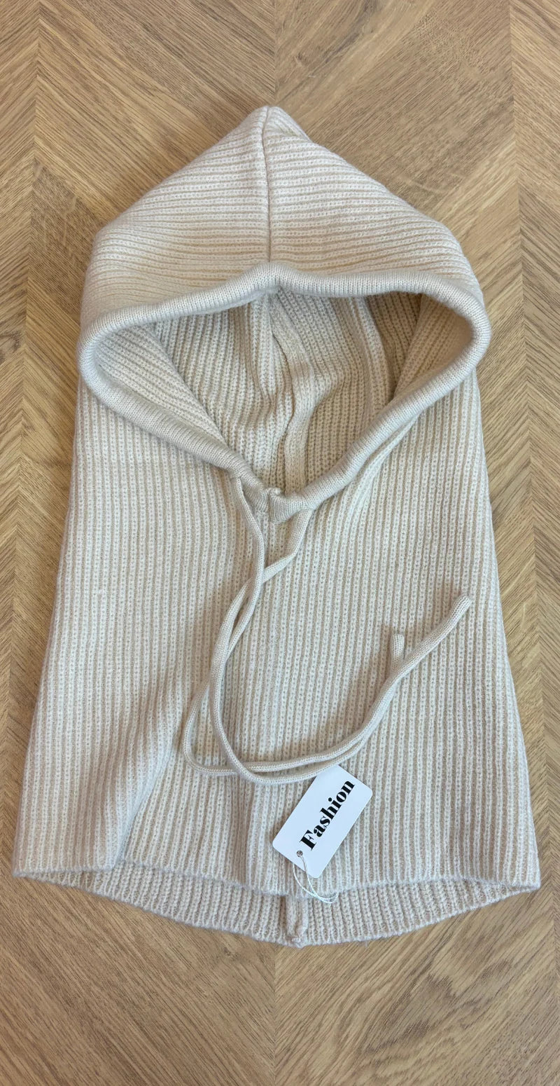 Balaclava med snøre creme LikeLondon