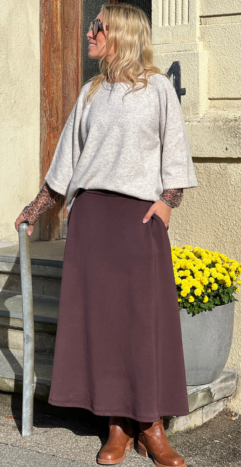 Julia Banu nederdel med lommer brun LikeLondon