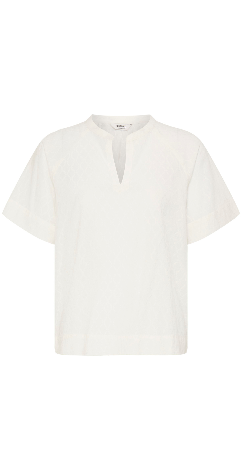 Farley bluse med broderet mønster marshmallow B.young