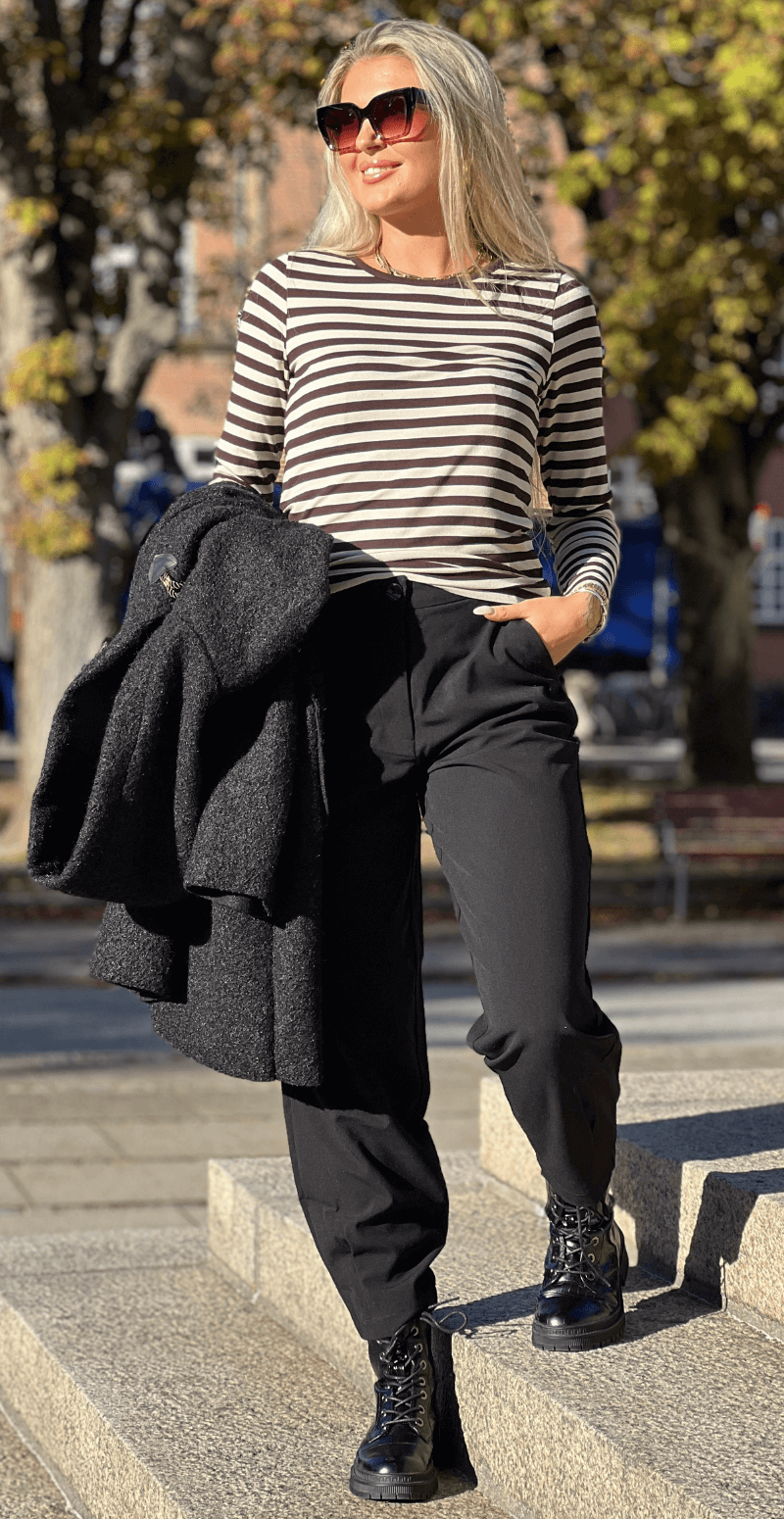 Liana bluse coffee bean w. moonbeam