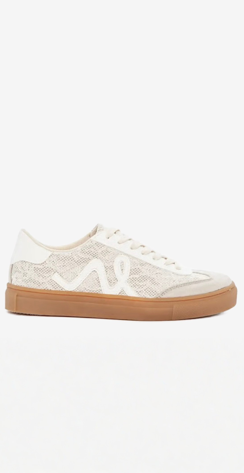 Sneaker i retrolook med snøre beige Duffy