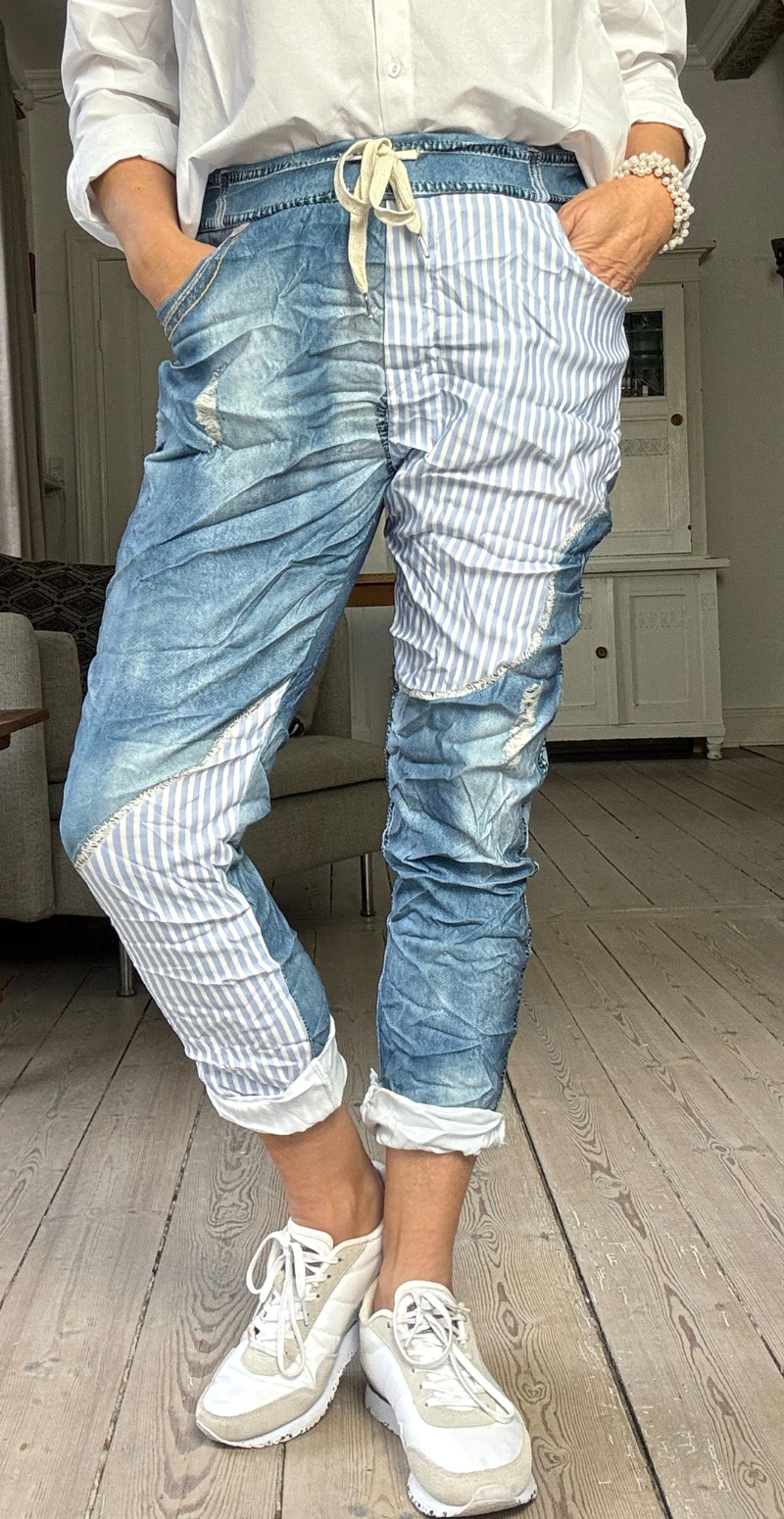 Sisse bukser med striber denim/striber LikeLondon