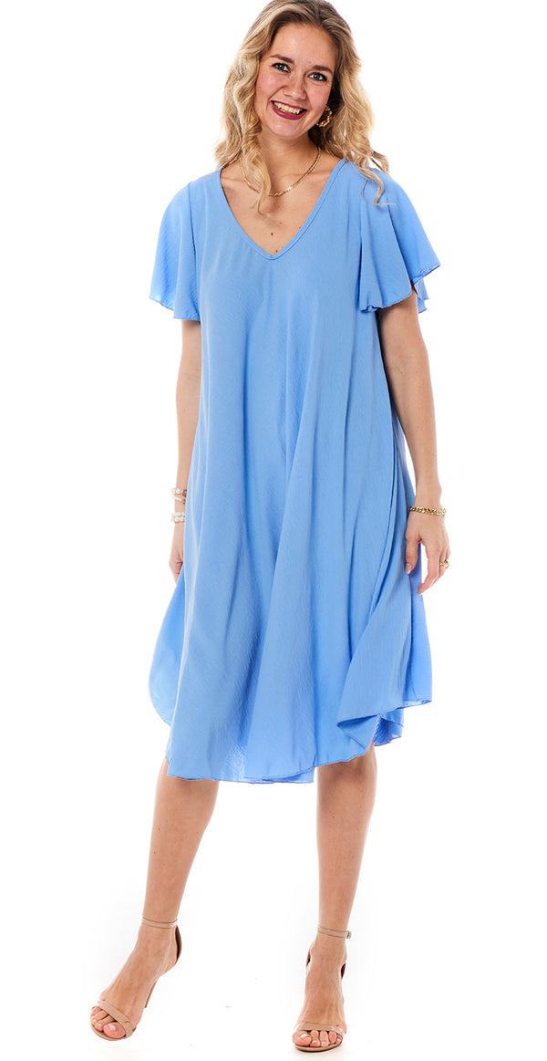 Alma kjole med vidde lysblå Likelondon