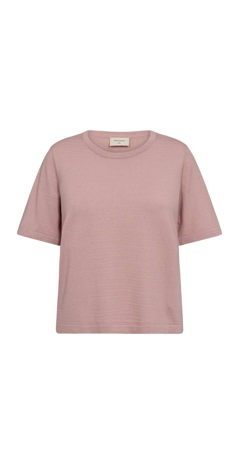 Rose pullover med korte ærmer og stræk pale mauve Freequent