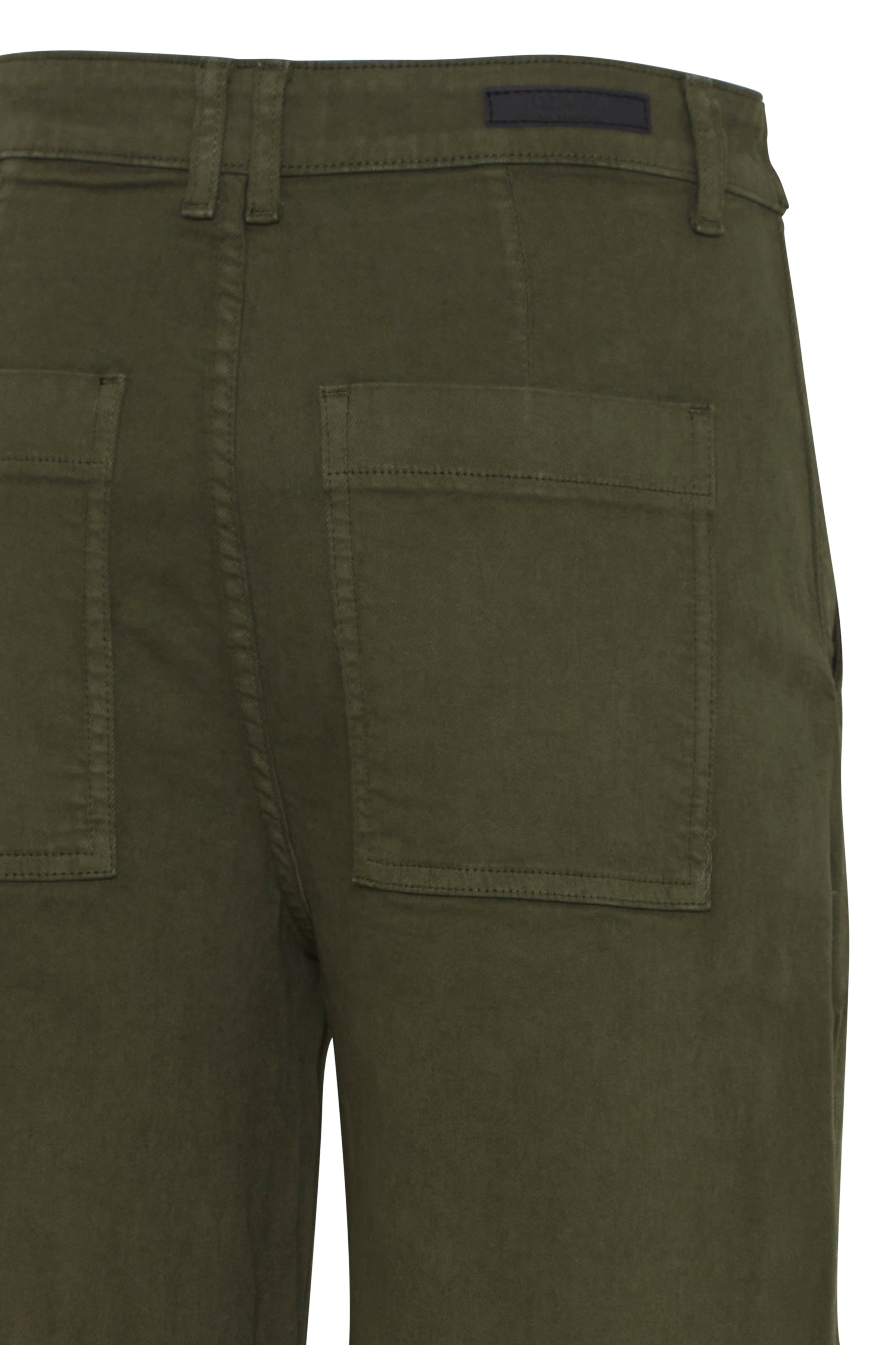 Lydia jeans med bælte stropper og knap detaljer olive night b.young