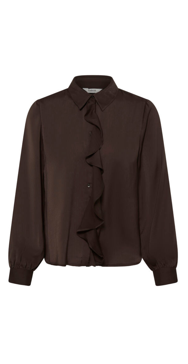 Igomi bluse med flæsekant foran java B.young