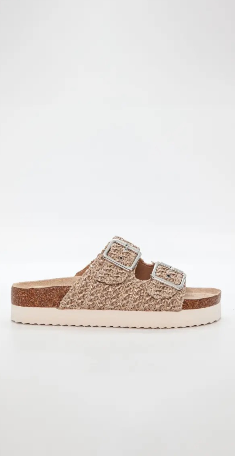 Sandal i strikket look med grov sål taupe Duffy