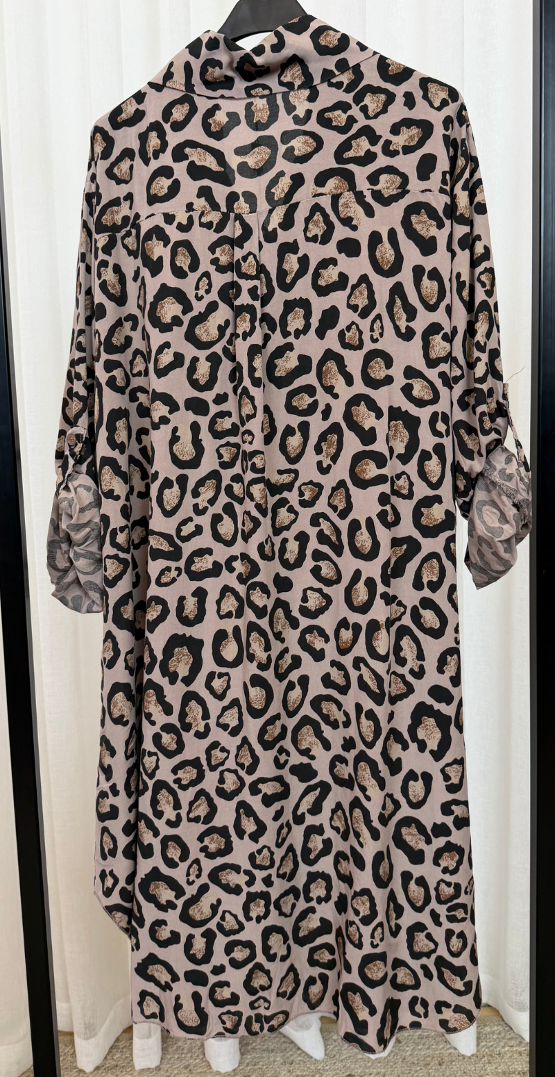 Marlowe gennemknappet tunika med leopardprint fango LikeLondon