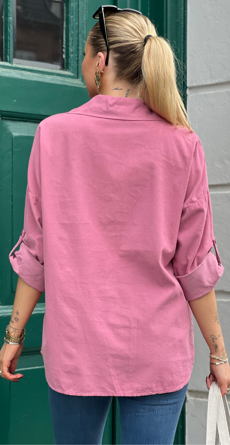 Venia fløjlsskjorte med lomme chipolla LikeLondon