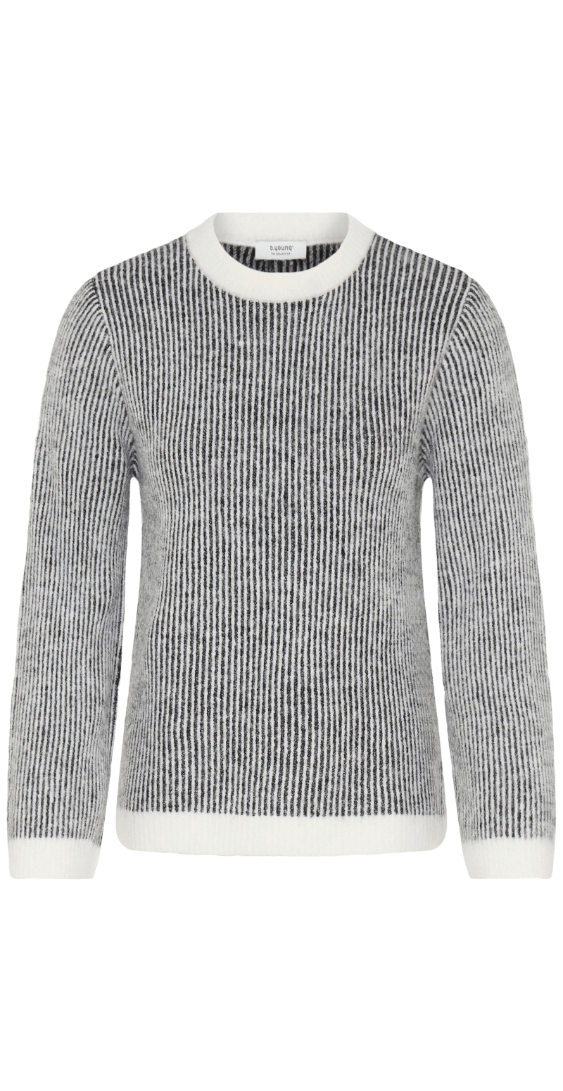 Minna jumper med striber black mix