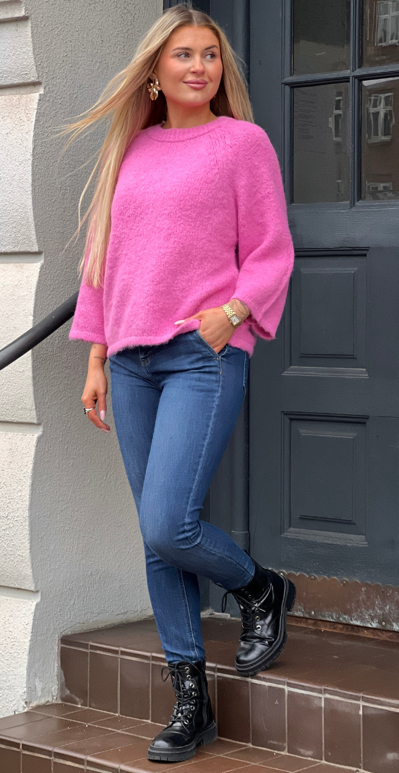 Lullo strik med 3/4 ærmer wild orchid melange FreeQuent