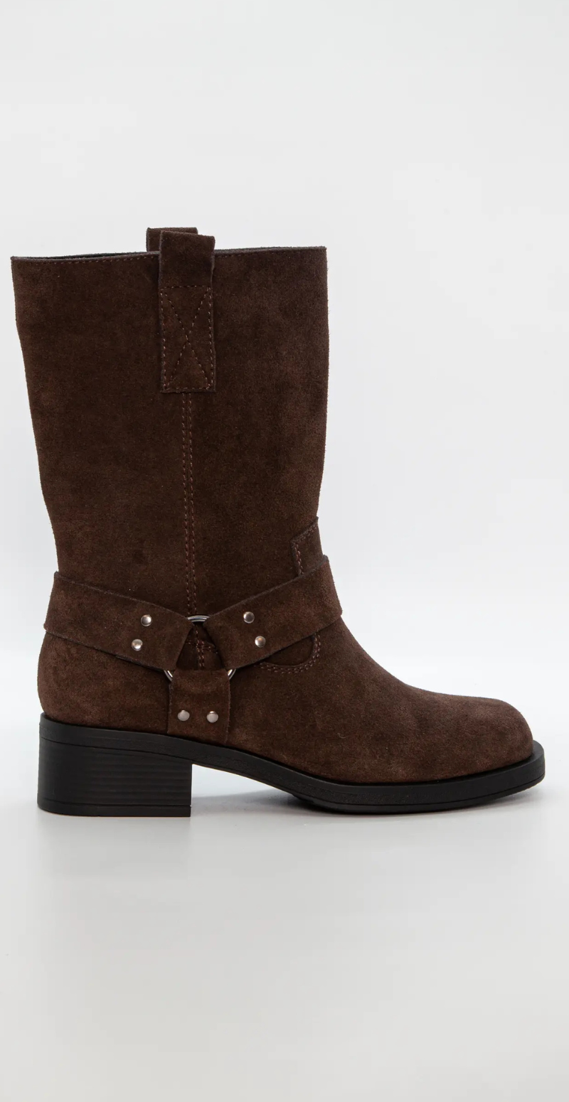 Bikerstøvler med detalje dark brown