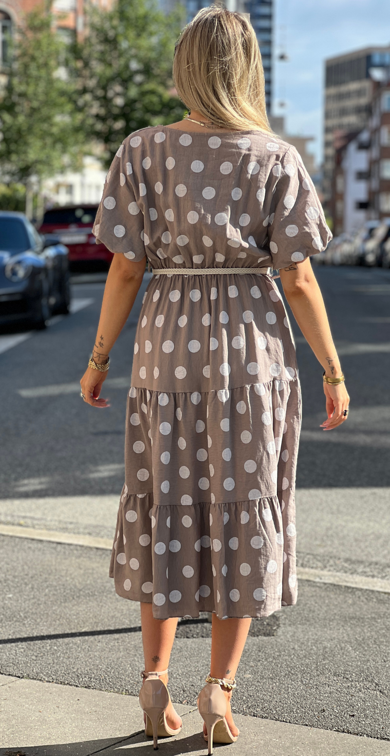 Elly kjole med dots og peplum fango LikeLondon