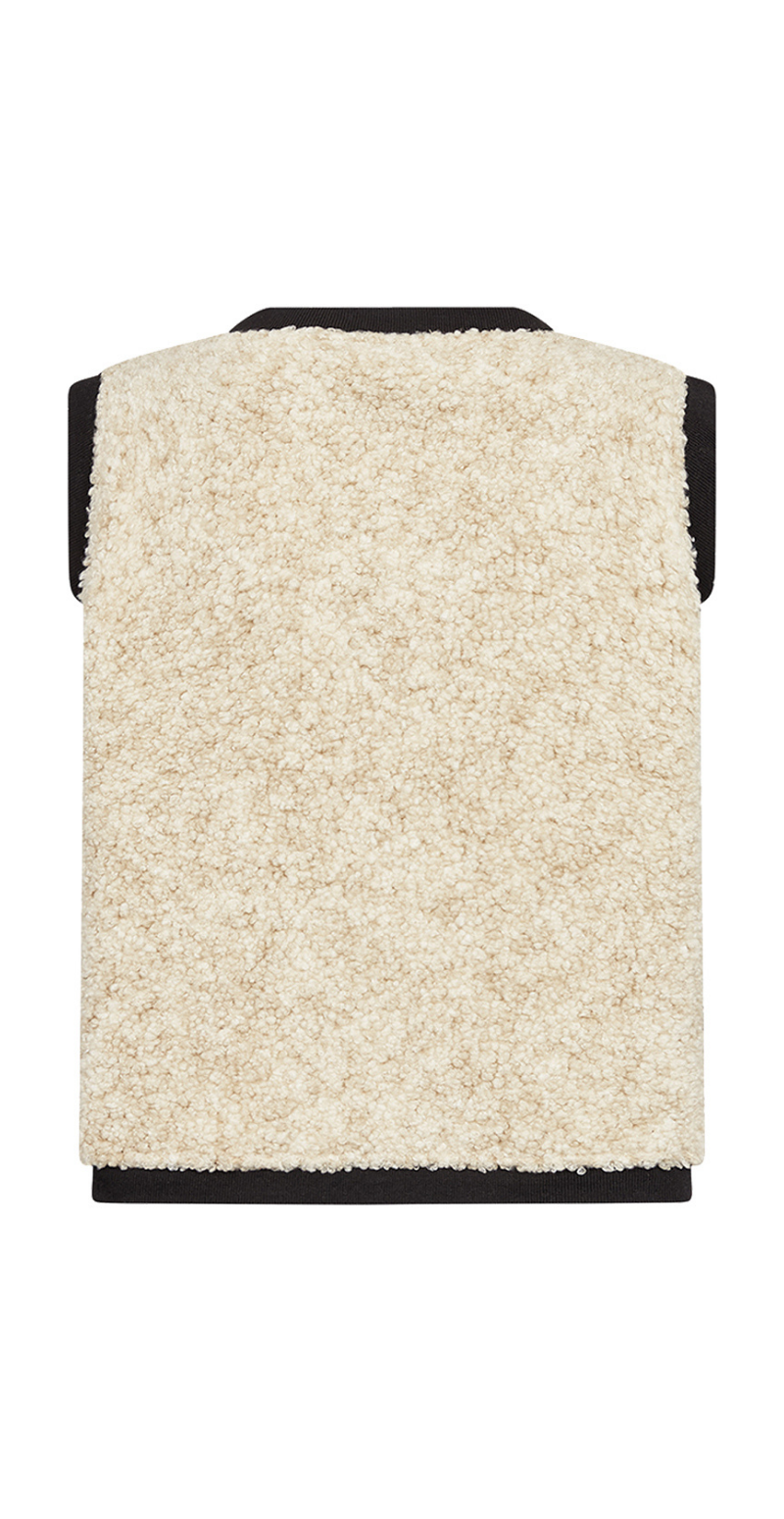 Bessie vest i teddylook med foer beige Soya Concept