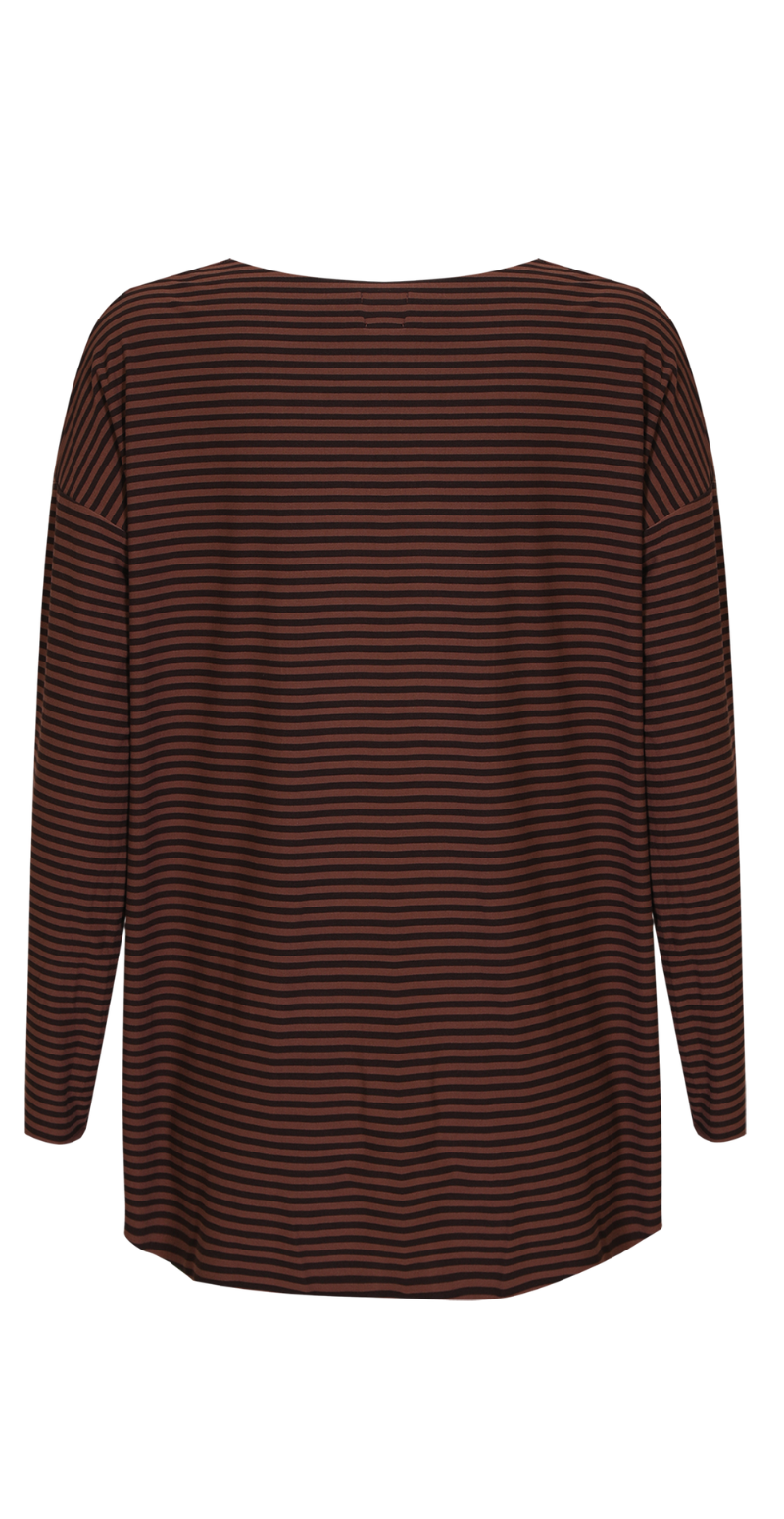 Alma bluse med striber espresso stripe Liberté