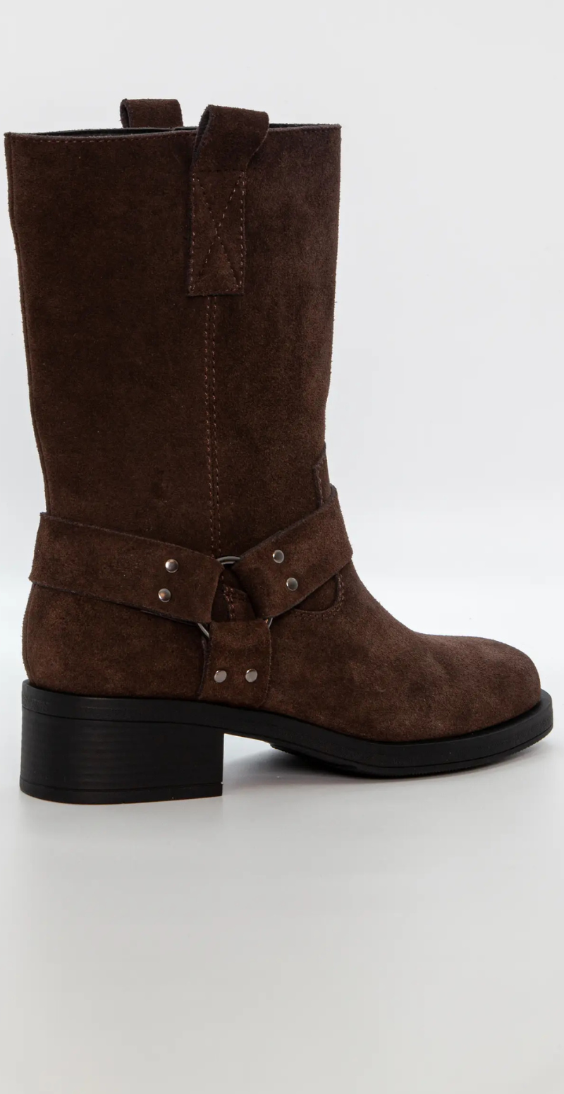 Bikerstøvler med detalje dark brown