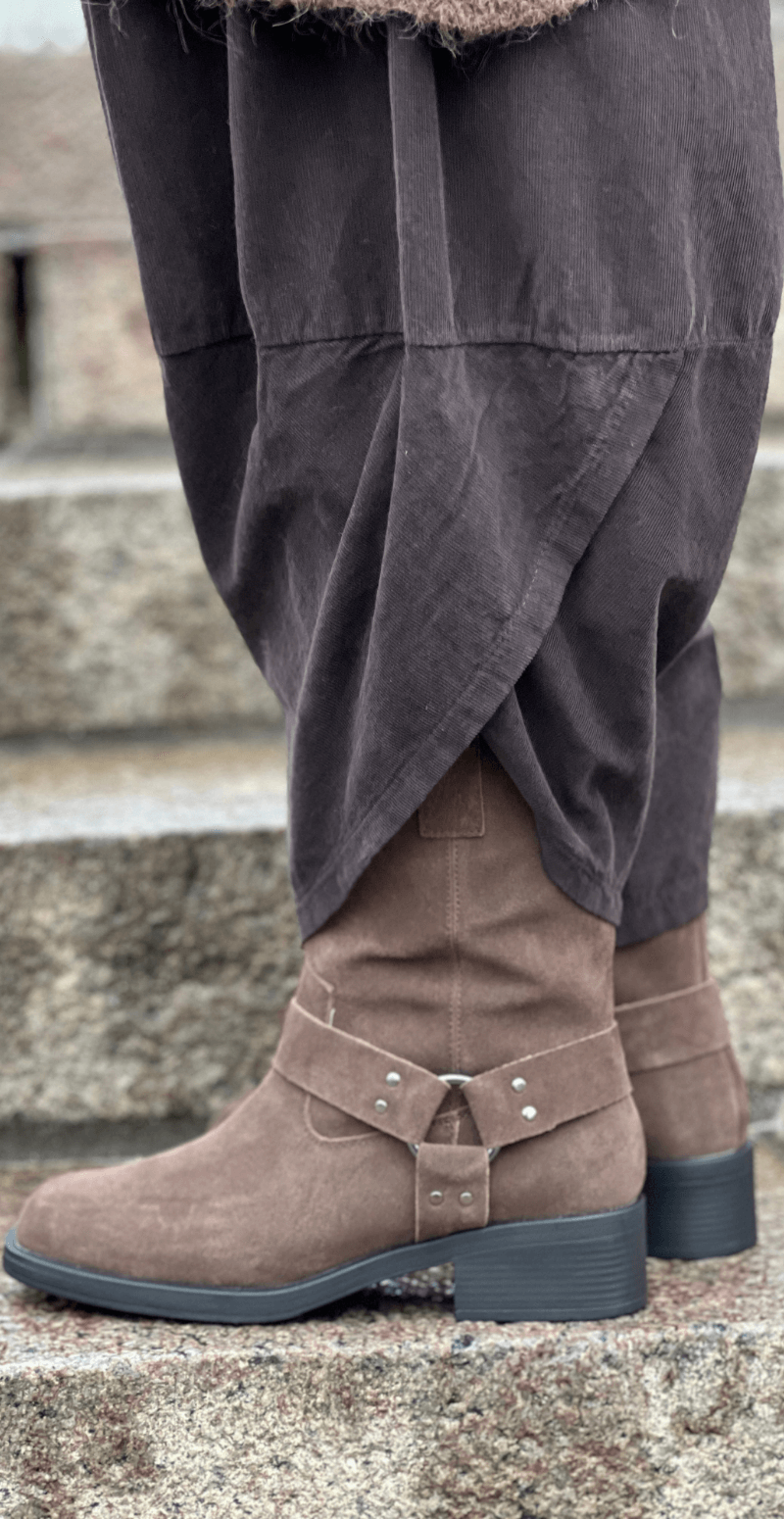 Bikerstøvler med detalje dark brown