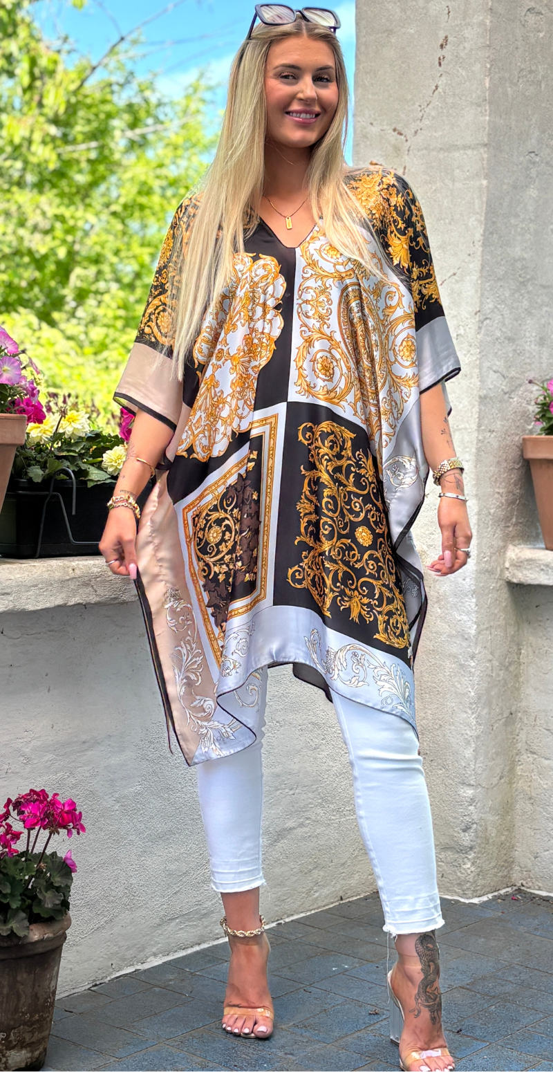 Kort sarong med v-udskæring sort LikeLondon