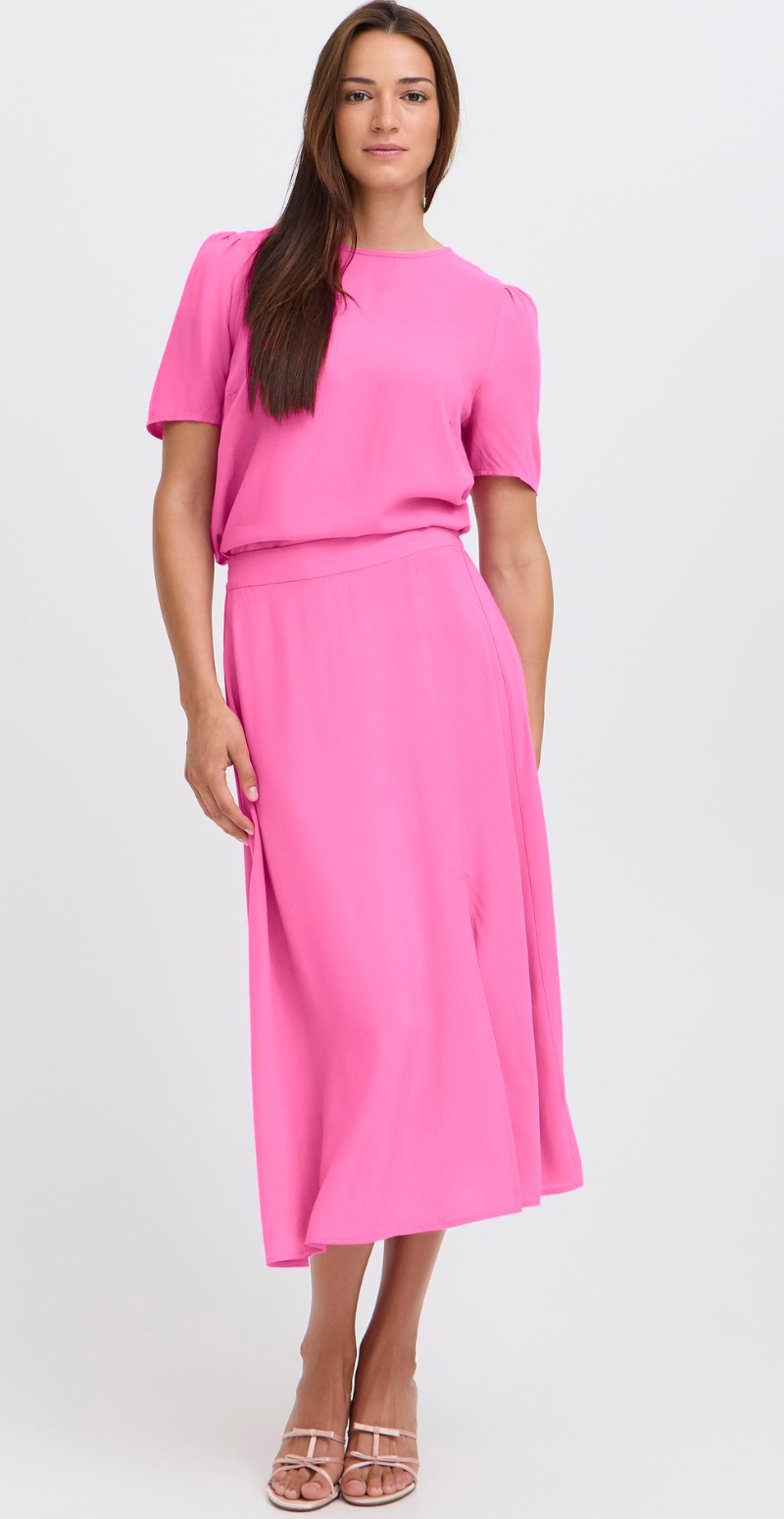 Joella midi skirt med slids raspberry rose B.young