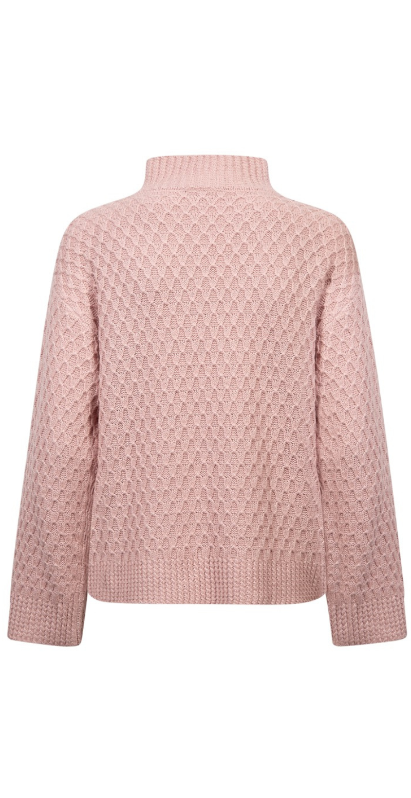 Cathy strikket pullover med mønster pale mauve Freequent