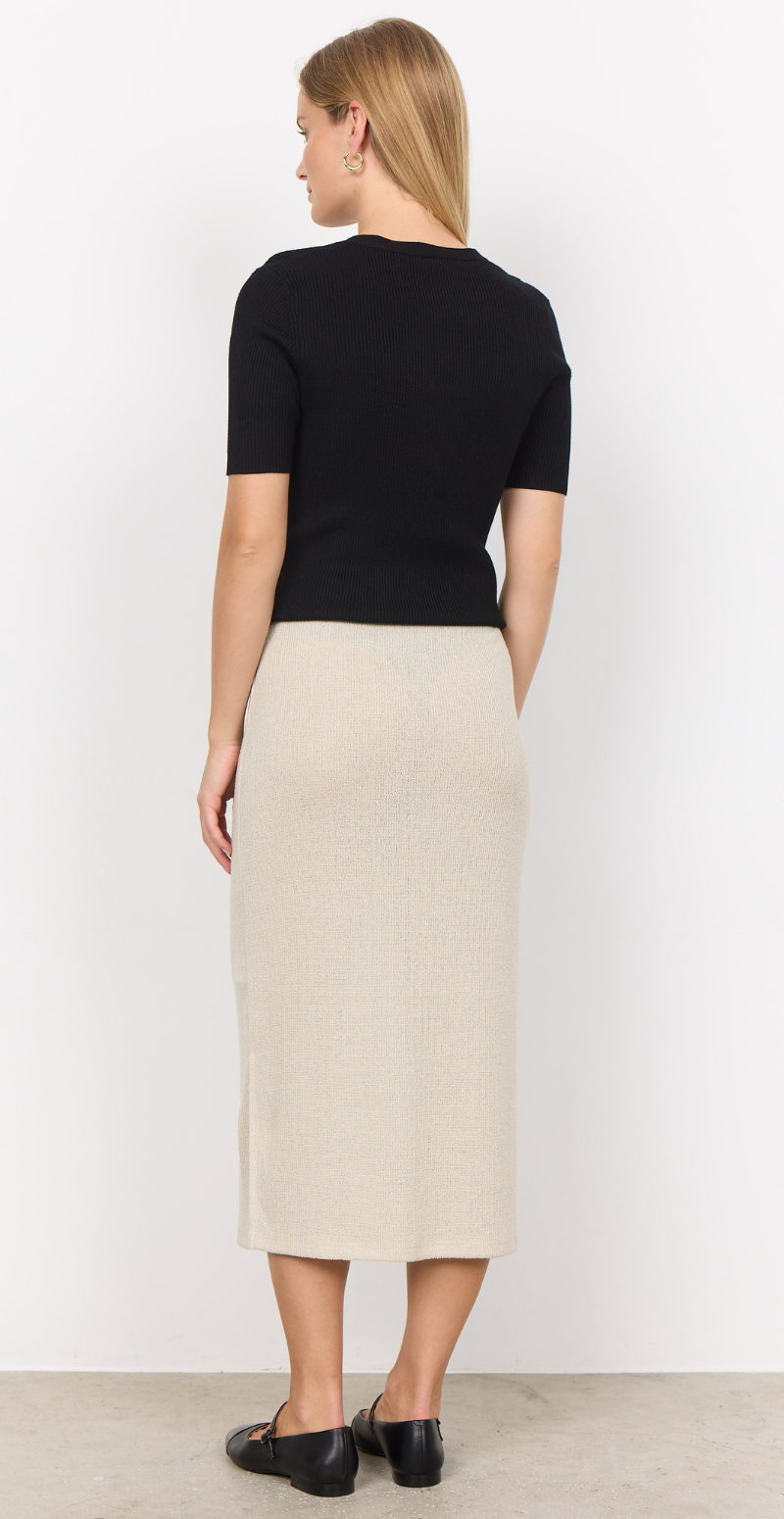 Tynd strik nederdel sand