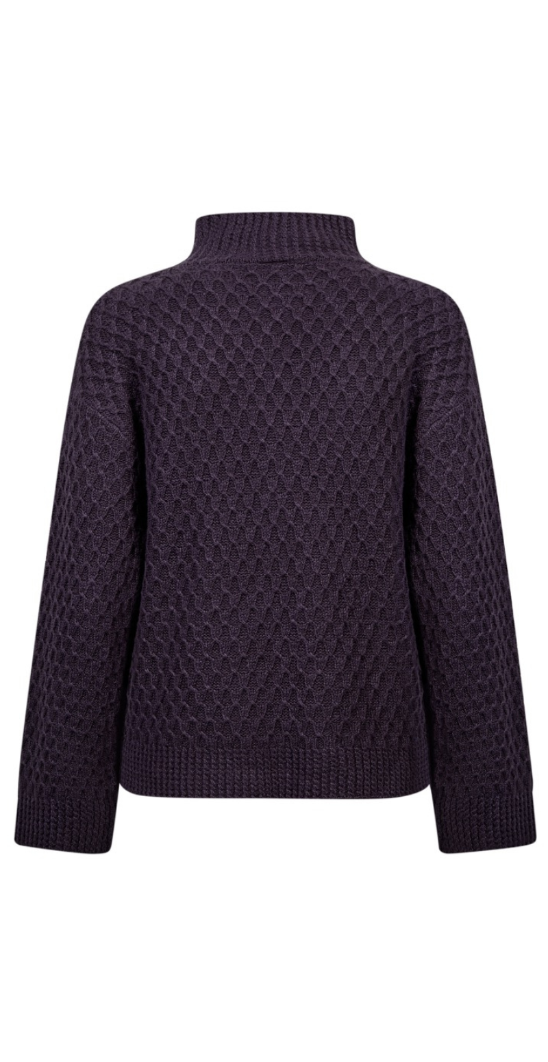 Cathy strikket pullover med mønster nightshade Freequent