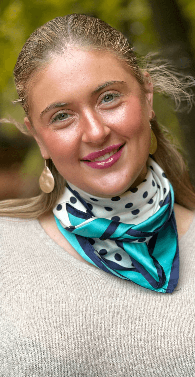 Silketørklæde med prikker turkis LikeLondon