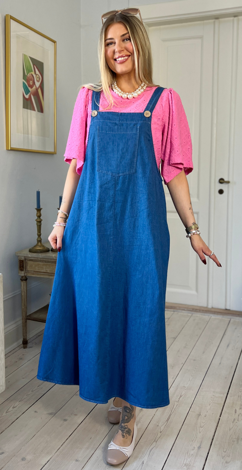 Noel denimspencer med træknapper og lomme medium jeans LikeLondon