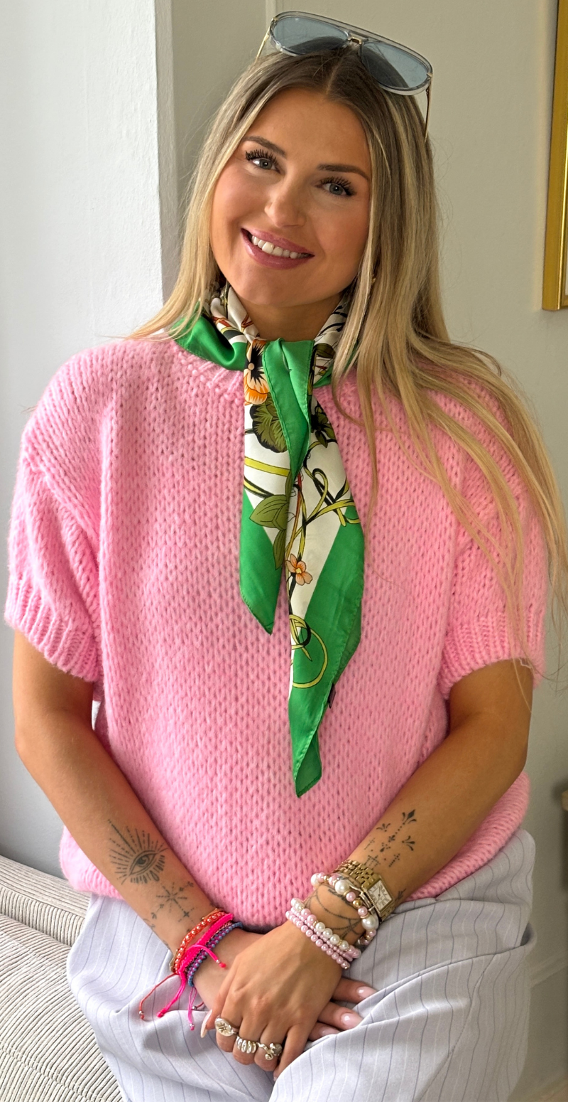 Silketørklæde med farverige blomster grøn LikeLondon