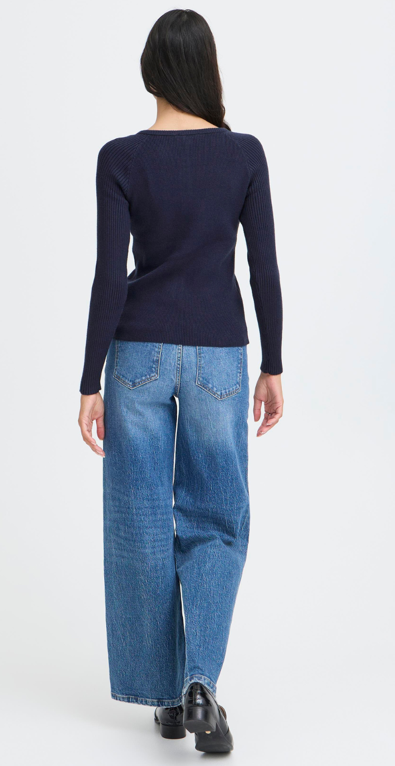 Norma rib cardigan navy blazer B.young