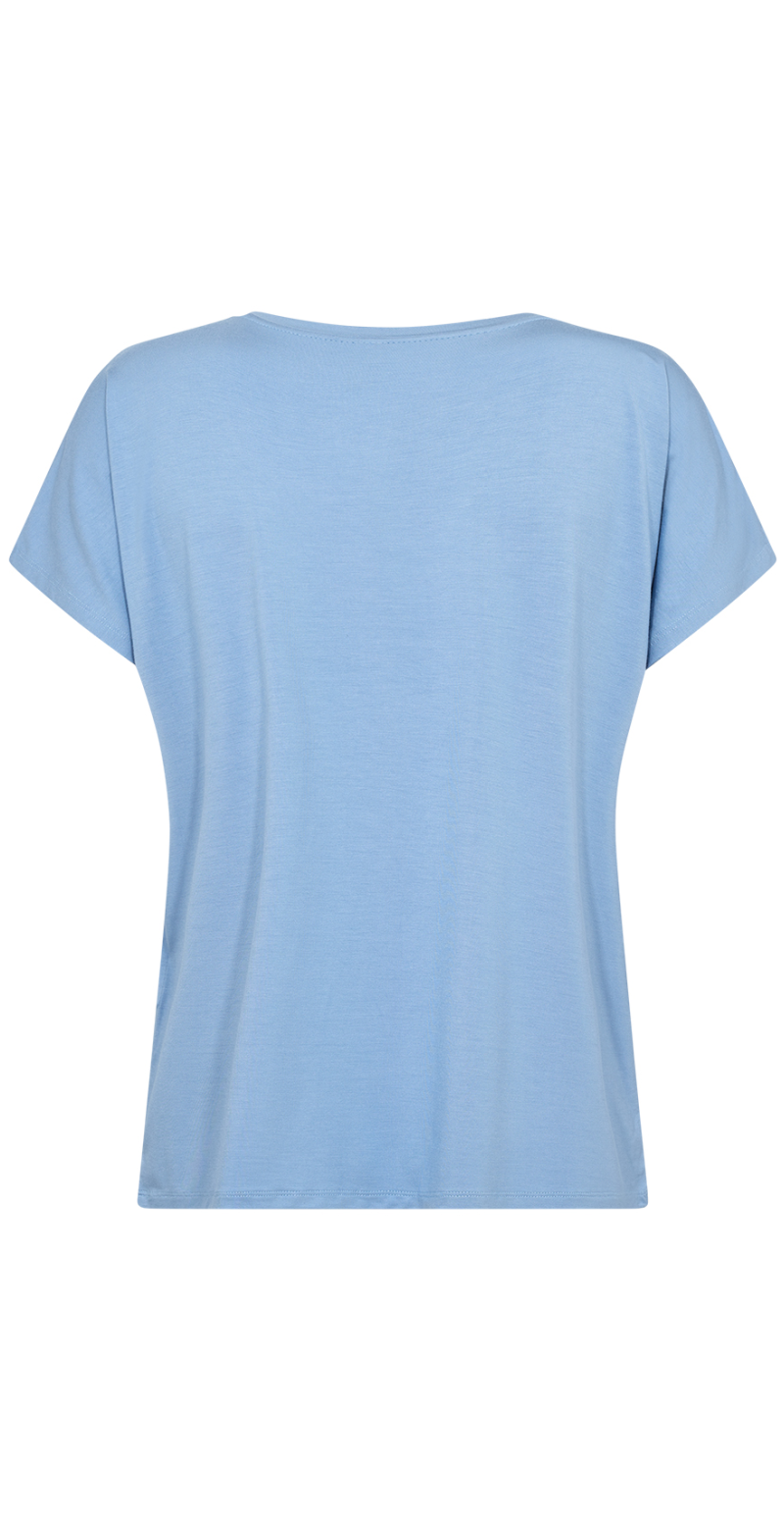 T-shirt med v-hals lysblå bagfra