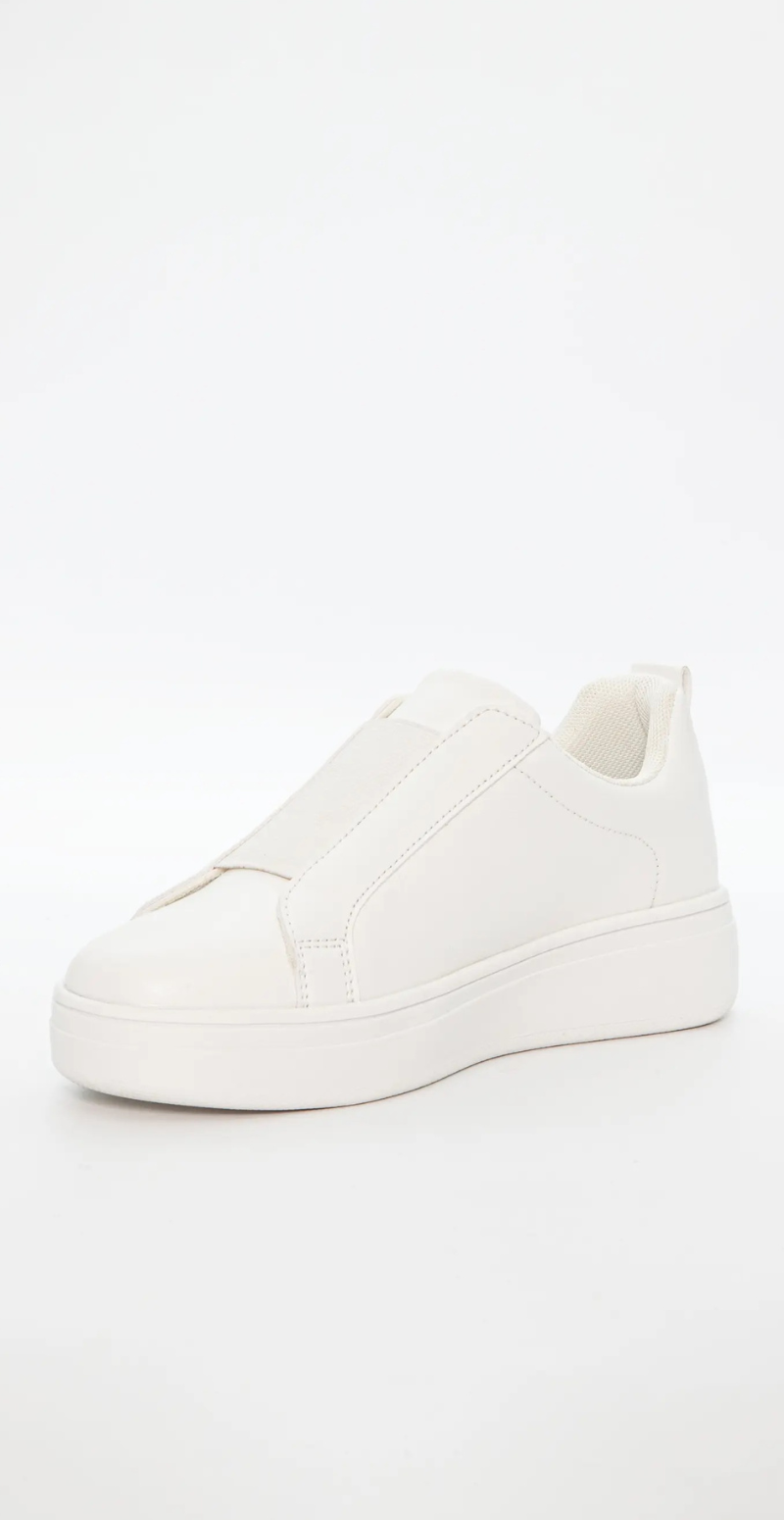 Sneaker med elastik og detaljer hvid Duffy