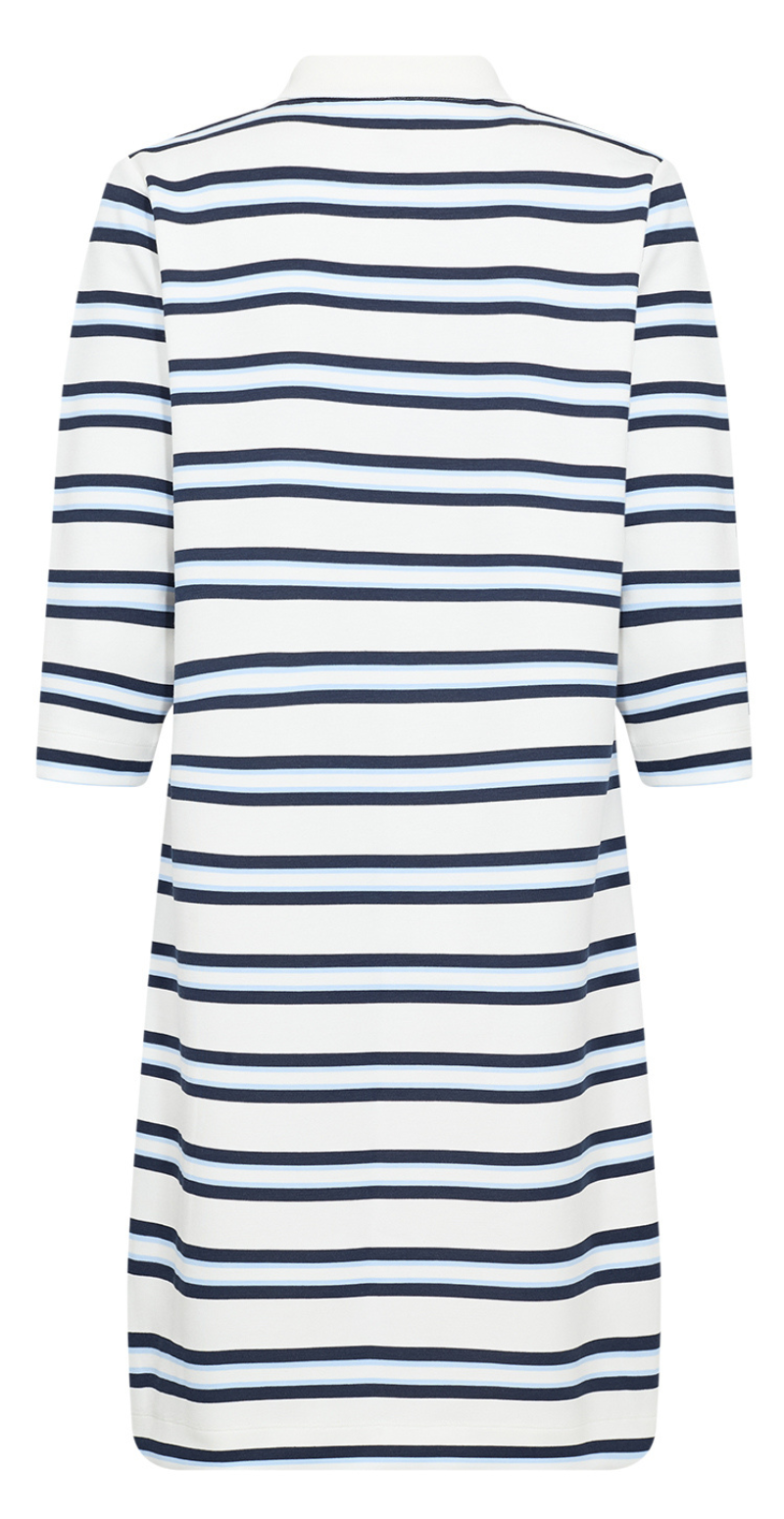 Barni kjole med striber og krave navy w. off-white LikeLondon