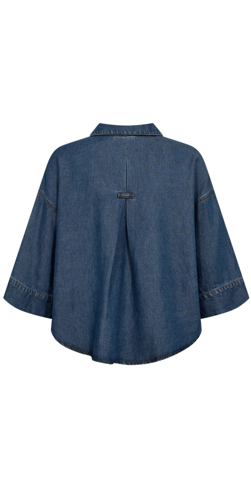 Milo skjorte i moderne udtryk medium blue denim Freequent