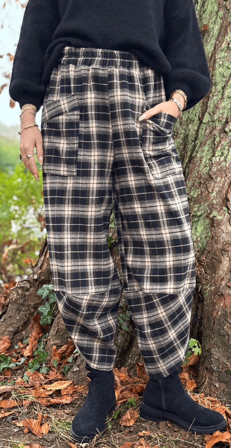 Vista ternet bukser med lommer sort LikeLondon