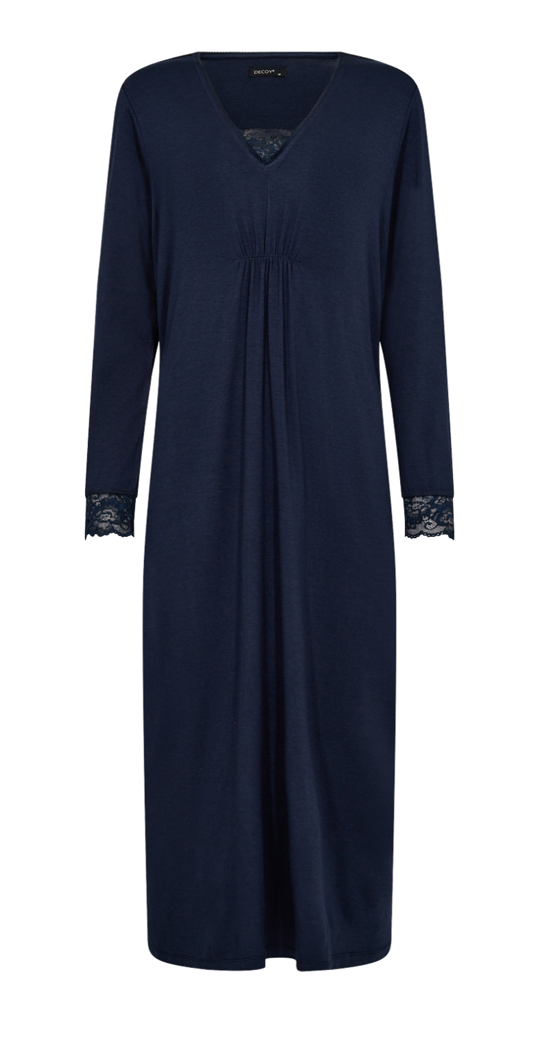 Bambus natkjole med blonde navy