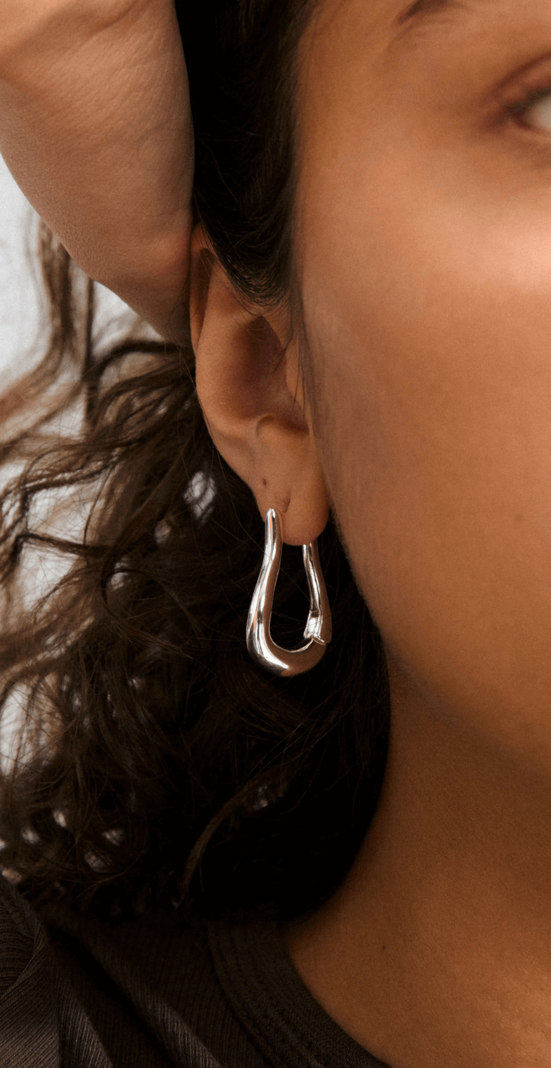 Unfold hoops sølvbelagt