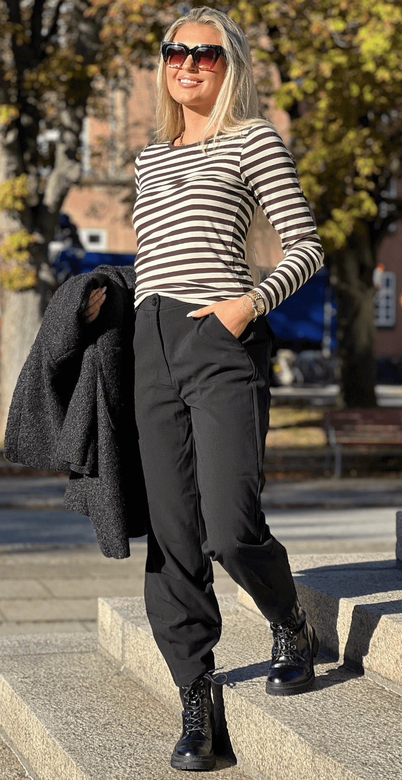 Liana bluse coffee bean w. moonbeam