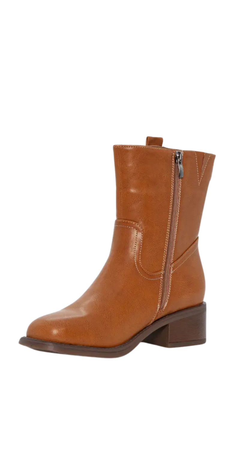 Støvle i vegansk læder beige