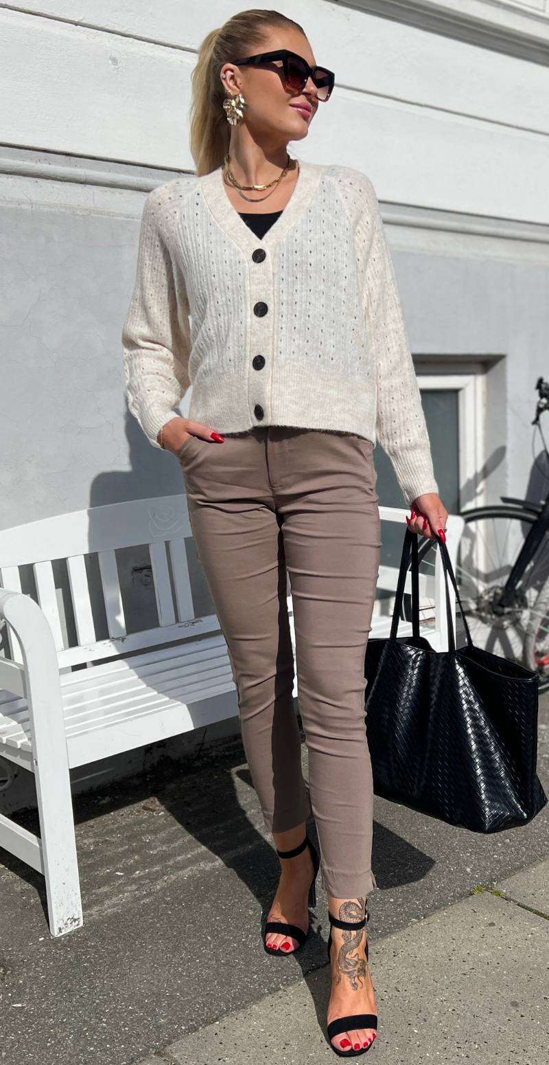 Monna cardigan birch melange