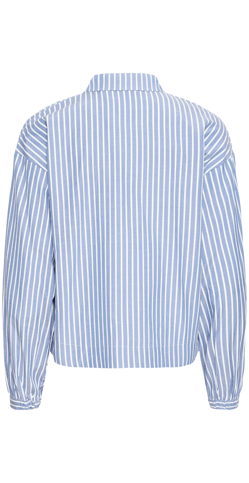 Hilde skjortebluse med striber stonewash mix