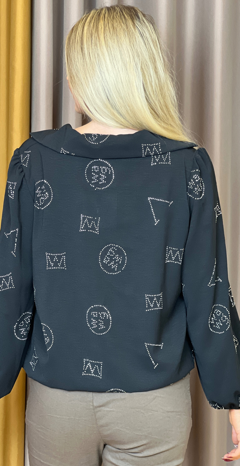 Allie bluse med similisten sort LikeLondon