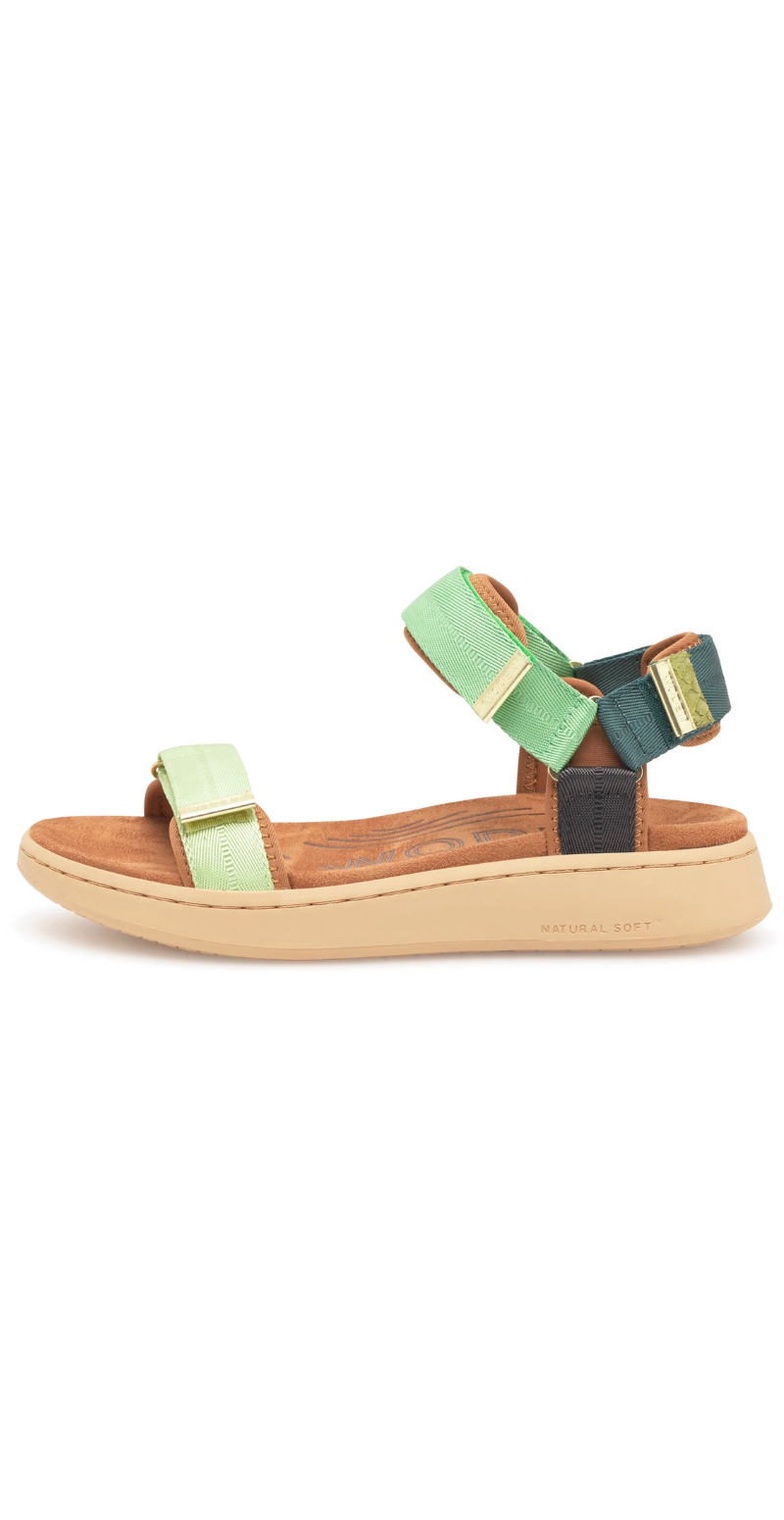 Sandal med velcro apple green multi Woden