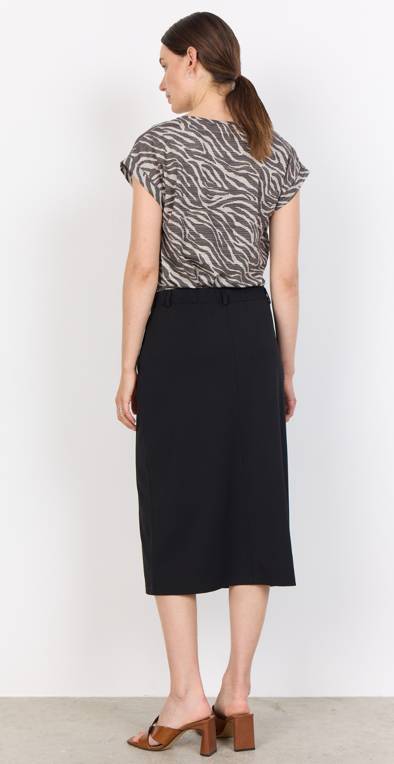 Galina t-shirt med zebraprint mørkbrun Soyaconcept