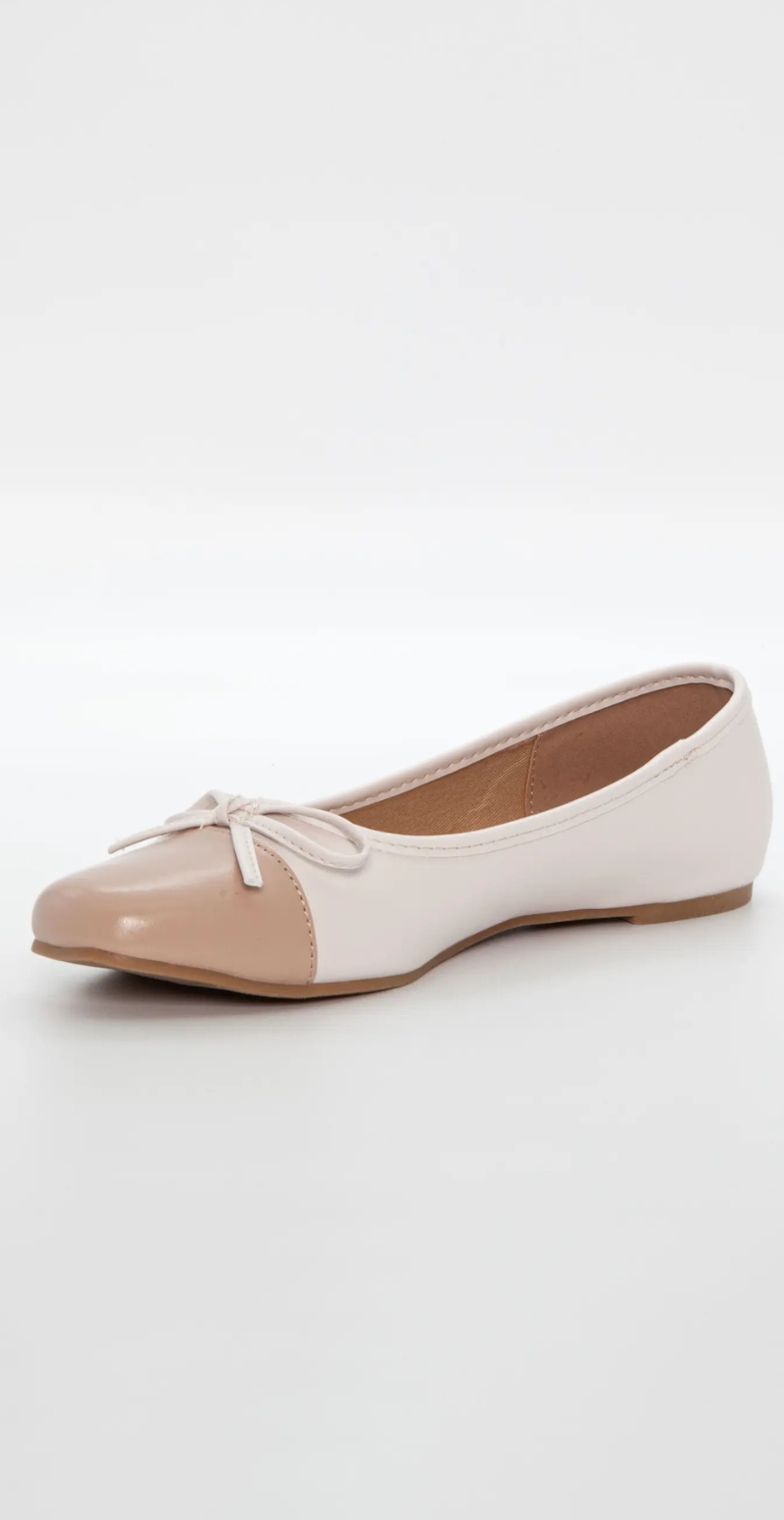 Ballerina med sløjfe beige Duffy